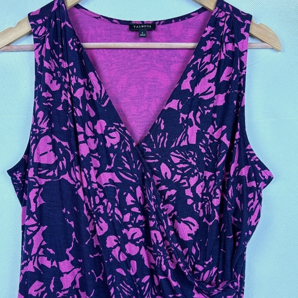 Talbots Women's Sleeveless Faux Wrap Tunic Top Sz L Casual Office Business City - Picture 2 of 13
